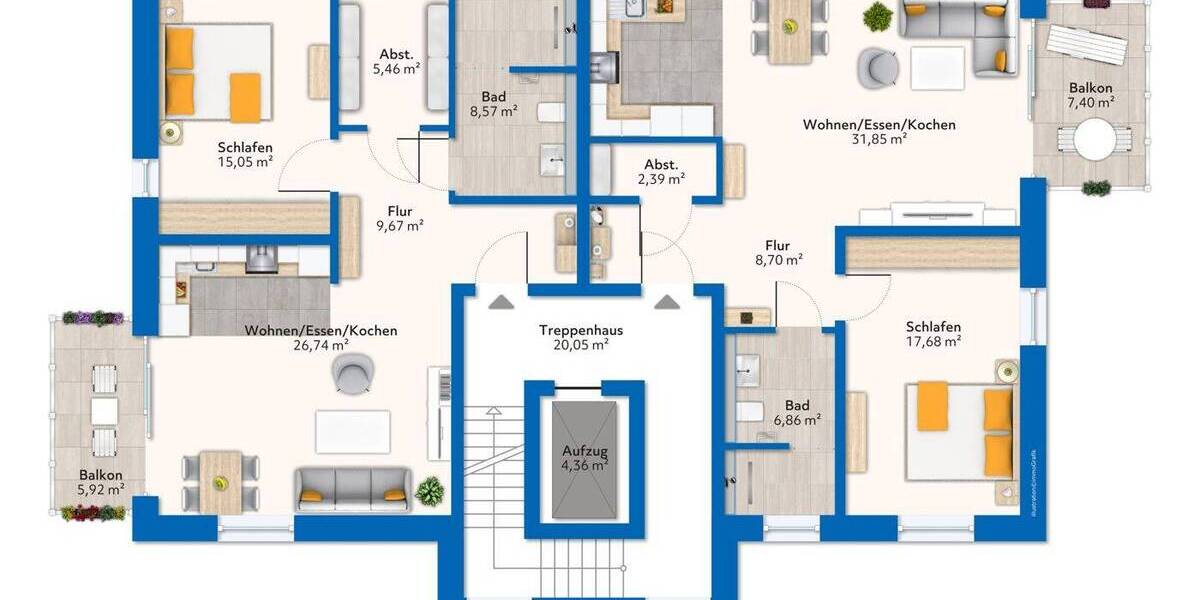 Etagenwohnung Niederkrüchten Varbrook - 2 Zimmer, 68 m&sup2;, 345.600&euro; | Angebot:25701375