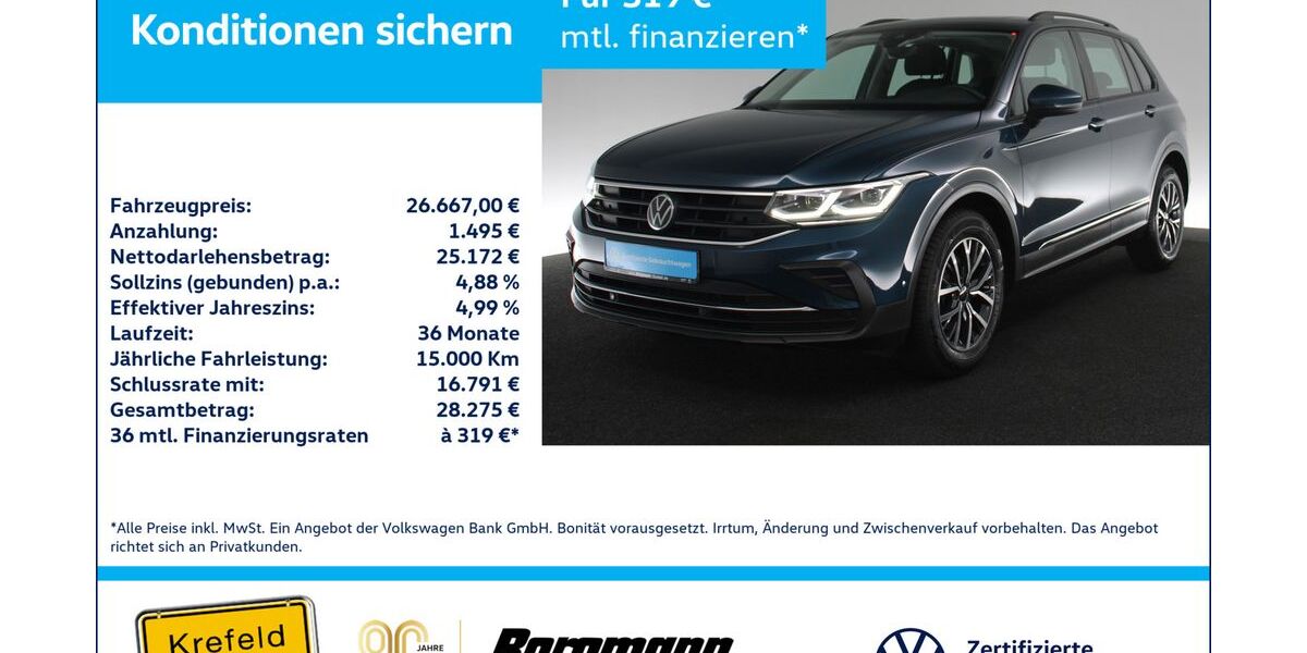 VW Tiguan 76.432 km 26.667 &euro; Krefeld 47803