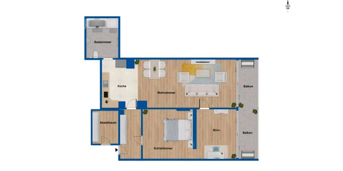 Etagenwohnung Mönchengladbach Süd - 2 Zimmer, 132 m&sup2;, 199.000&euro; | Angebot:25043820