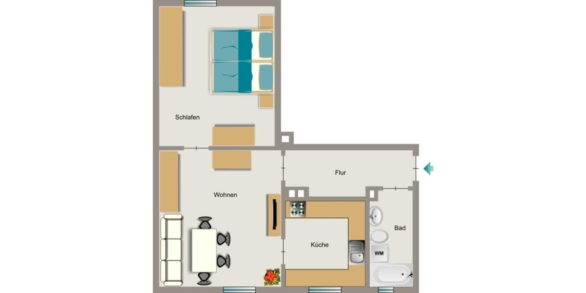 Etagenwohnung Kamp-Lintfort Lintfort - 2.5 Zimmer, 43 m&sup2;, 389&euro; | Angebot:25524168
