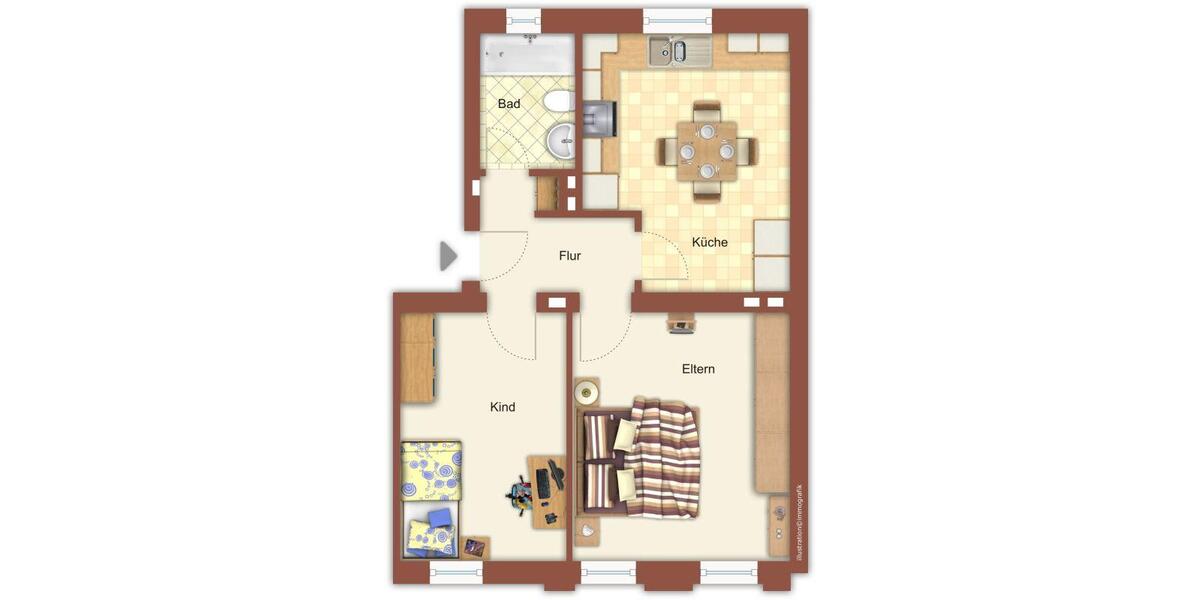 Etagenwohnung Mönchengladbach Nord - 2 Zimmer, 53 m&sup2;, 529&euro; | Angebot:25924744