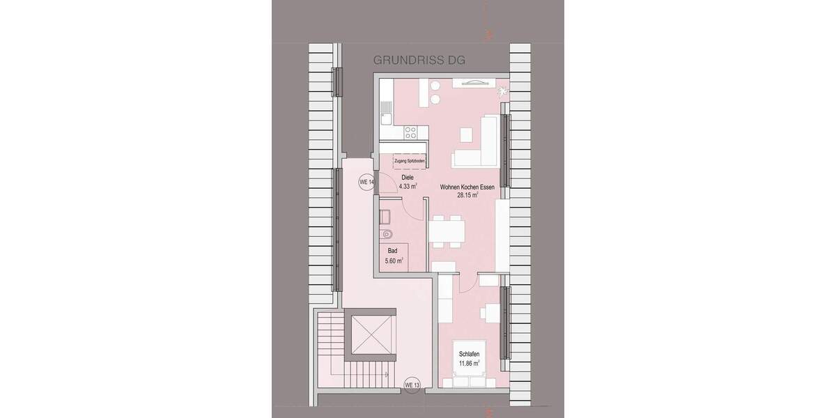 Etagenwohnung Krefeld Stadtmitte - 2 Zimmer, 49 m&sup2;, 199.000&euro; | Angebot:25690036