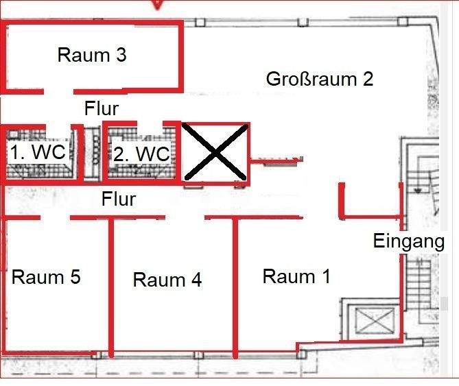 Gewerbeobjekt Düsseldorf Stadtmitte - 5 Zimmer, 215 m&sup2;, 1.950&euro; | Angebot:25845238