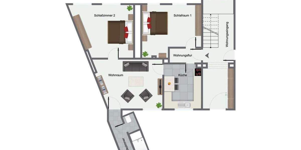 Etagenwohnung Krefeld Stadtmitte - 3 Zimmer, 75 m&sup2;, 625&euro; | Angebot:25742590