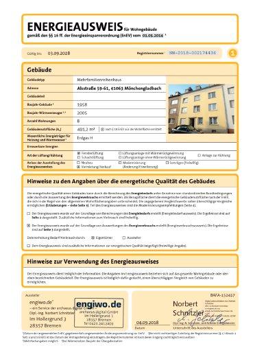 Erdgeschoßwohnung Mönchengladbach Nord - 2 Zimmer, 55 m&sup2;, 550&euro; | Angebot:26639546