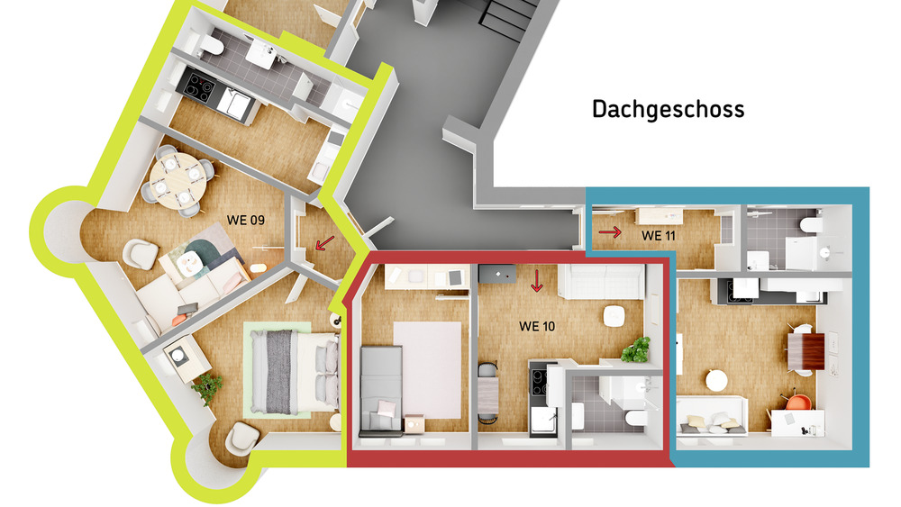 Etagenwohnung Düsseldorf Pempelfort - 2 Zimmer, 46 m&sup2;, 162.999&euro; | Angebot:25683612
