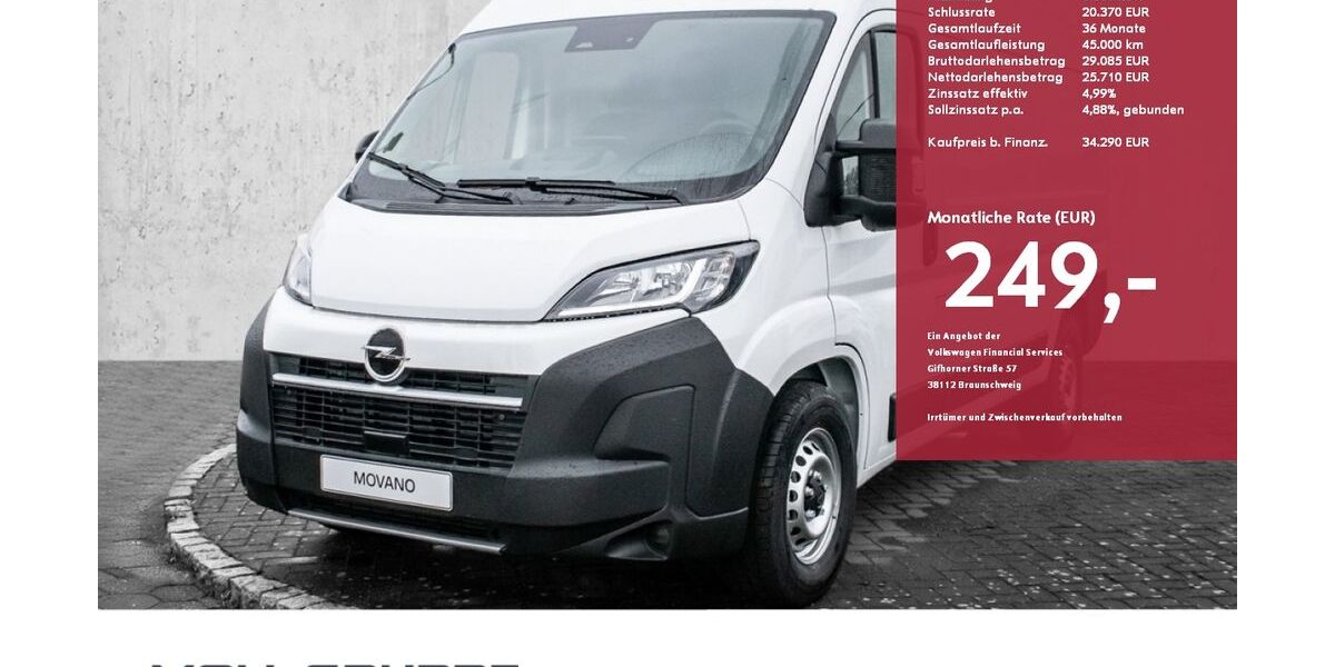 Opel Movano 7.500 km 33.990 &euro; Kaarst 41564