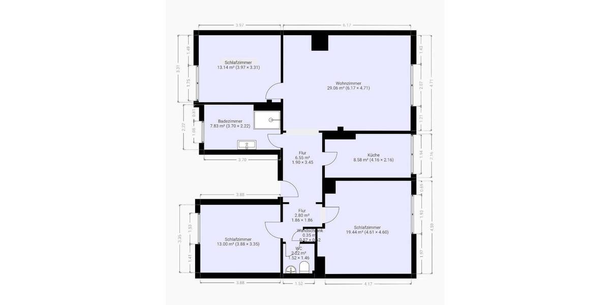 Etagenwohnung Viersen Stadtmitte - 4 Zimmer, 89 m&sup2;, 225.000&euro; | Angebot:26918749