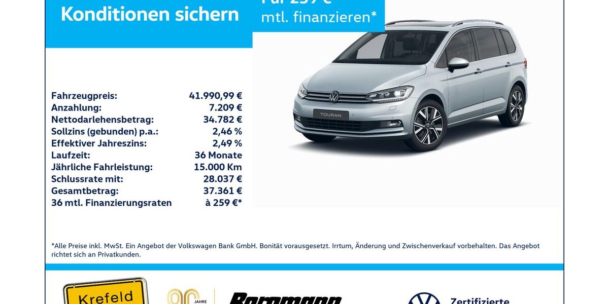 VW Touran 11.631 km 41.662 &euro; Krefeld 47803