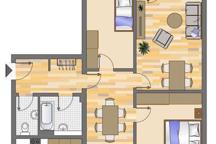 Wohnung Düsseldorf Hassels - 3 Zimmer, 81 m&sup2;, 989&euro; | Angebot:26098622