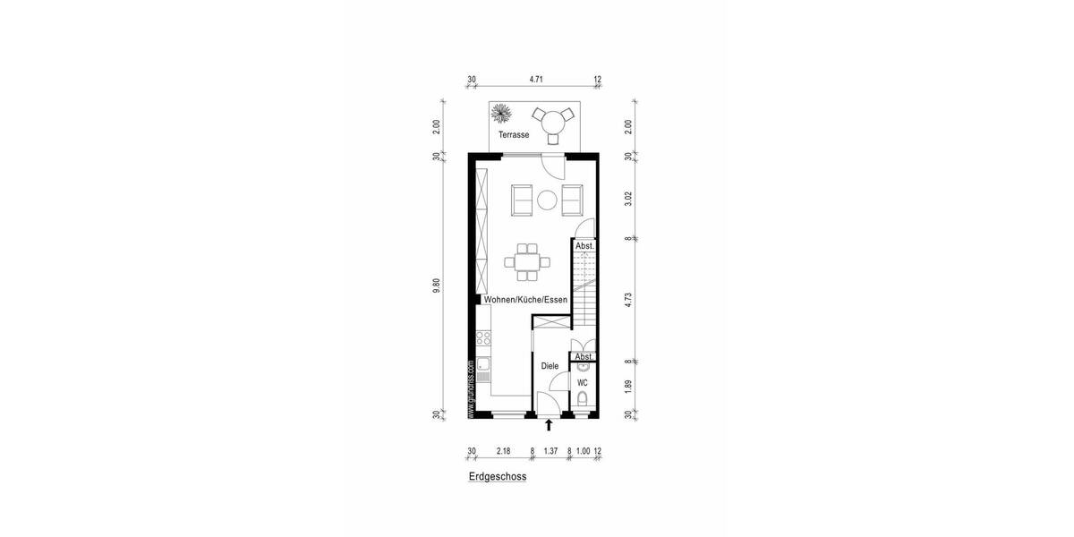 Reihenmittelhaus Neuss Rosellen - 4 Zimmer, 109 m&sup2;, 519.000&euro; | Angebot:26641438