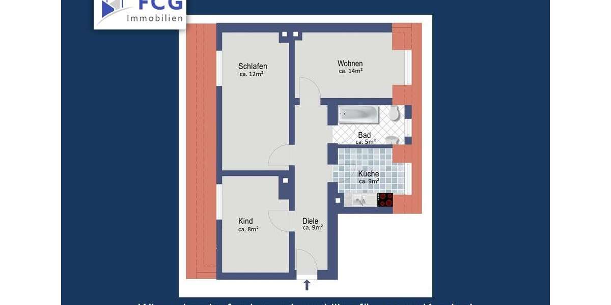 Etagenwohnung Krefeld Cracau - 3 Zimmer, 57 m&sup2;, 117.689&euro; | Angebot:26904414