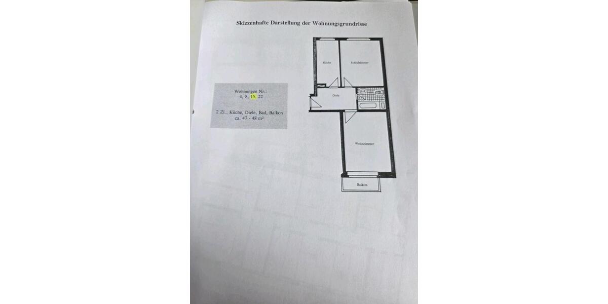 Etagenwohnung Mönchengladbach Süd - 2 Zimmer, 51 m&sup2;, 105.000&euro; | Angebot:26423524