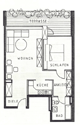 Terrassenwohnung Kaarst Kaarst-West - 2 Zimmer, 63 m&sup2;, 110.000&euro; | Angebot:26658219