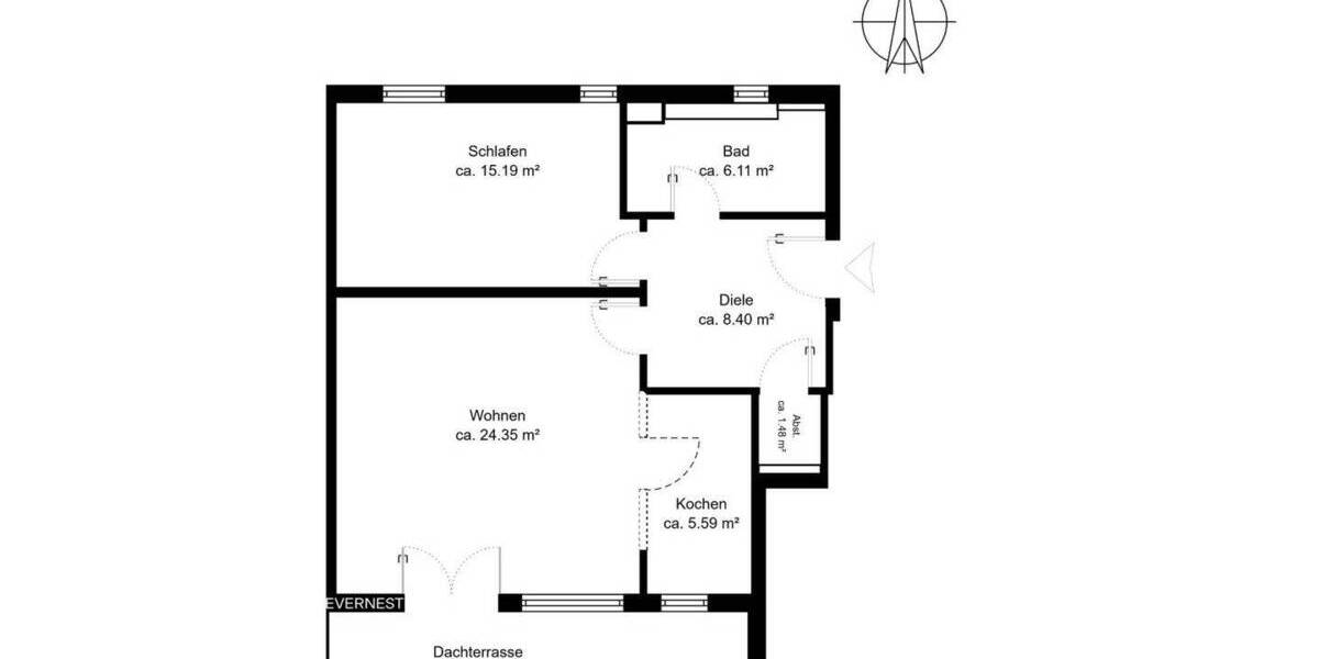 Etagenwohnung Düsseldorf Bilk - 2 Zimmer, 63 m&sup2;, 355.000&euro; | Angebot:26065138
