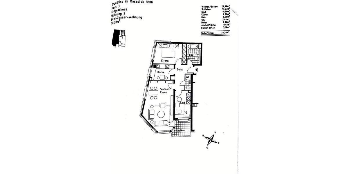 Etagenwohnung Krefeld Hüls - 3 Zimmer, 78 m&sup2;, 270.000&euro; | Angebot:25678592