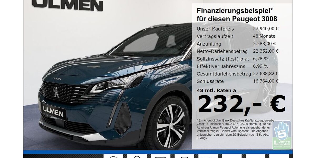 Peugeot 3008 42.159 km 26.480 &euro; Düsseldorf 40233
