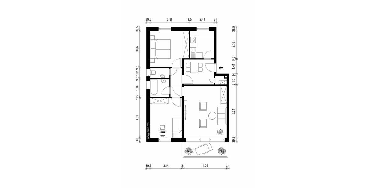 Etagenwohnung Neuss Rosellen - 3 Zimmer, 72 m&sup2;, 215.000&euro; | Angebot:26657260