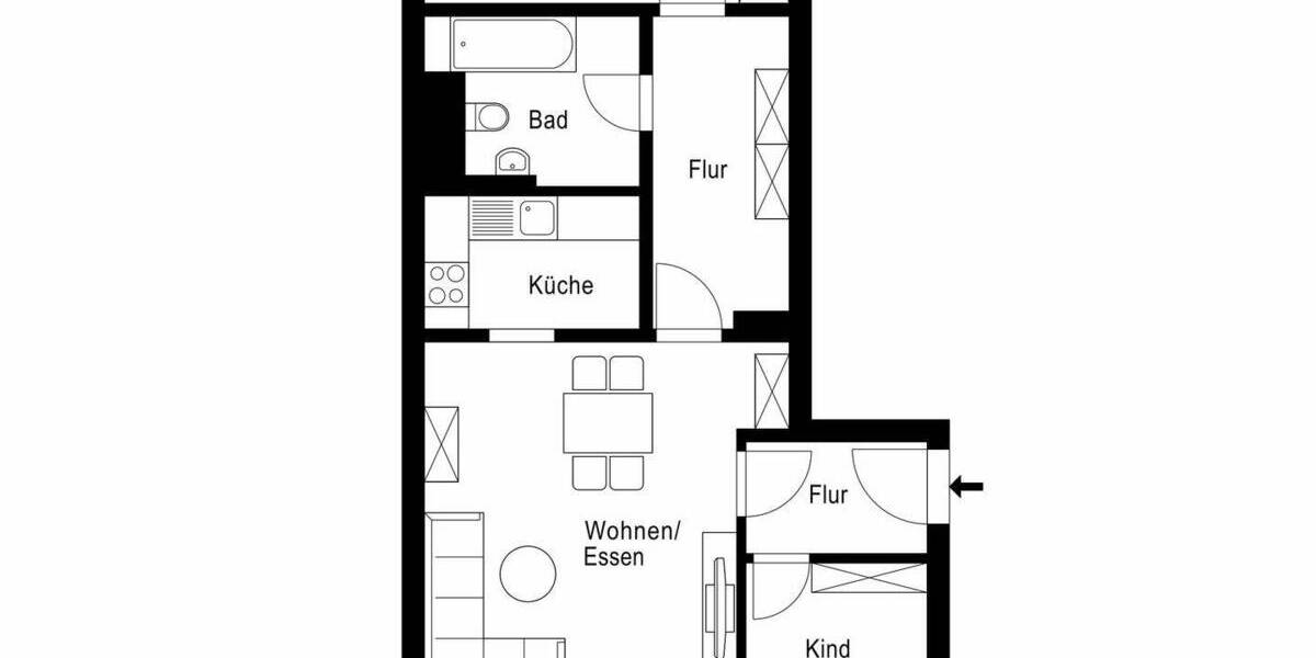 Etagenwohnung Mönchengladbach Eicken - 3 Zimmer, 77 m&sup2;, 920&euro; | Angebot:26804501