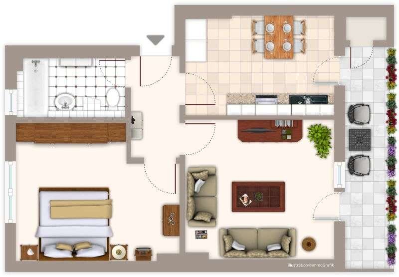 Etagenwohnung Mönchengladbach Süd - 2 Zimmer, 53 m&sup2;, 529&euro; | Angebot:25272487