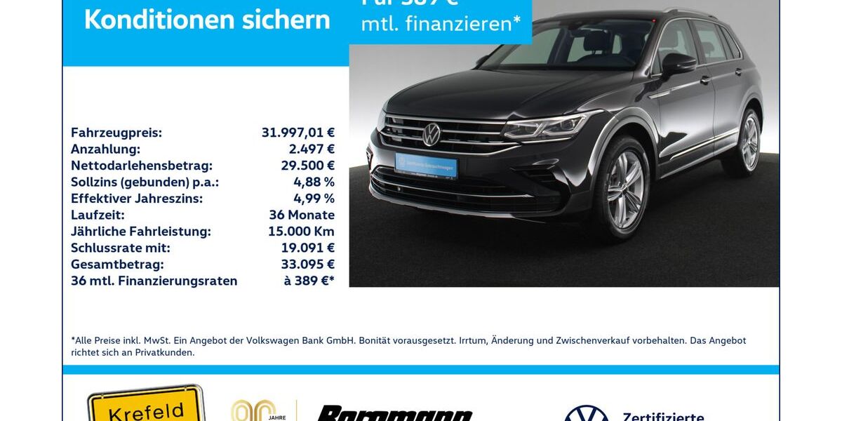 VW Tiguan 74.745 km 30.997 &euro; Krefeld 47803