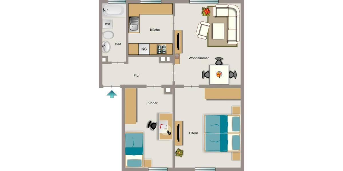 Etagenwohnung Kamp-Lintfort Lintfort - 3.5 Zimmer, 48 m&sup2;, 452&euro; | Angebot:25409589