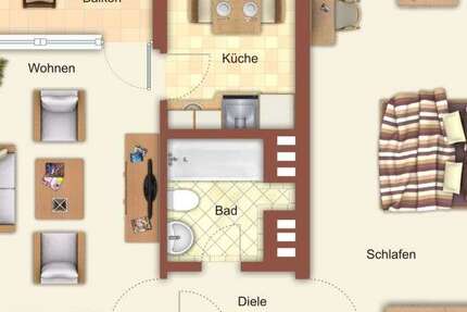 Wohnung Mönchengladbach Dahl - 2 Zimmer, 50 m&sup2;, 499&euro; | Angebot:25940570