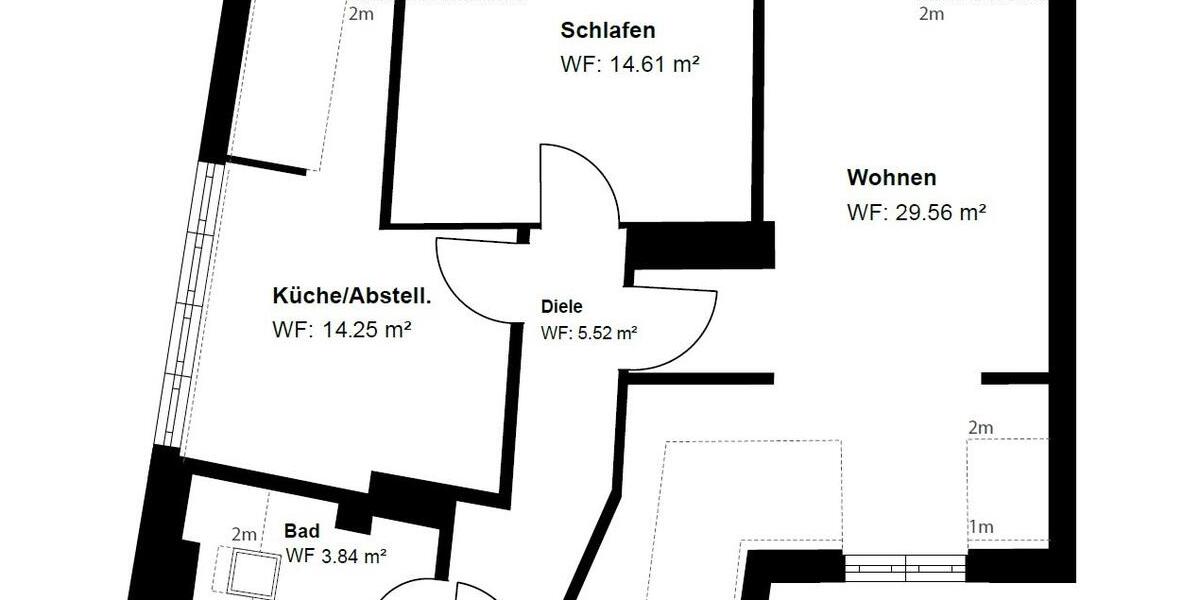 Dachgeschoßwohnung Neuss Augustinusviertel - 2.5 Zimmer, 67 m&sup2;, 1.150&euro; | Angebot:25968665