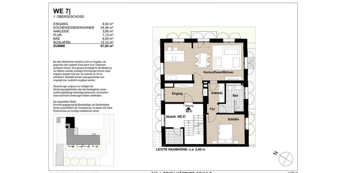 Etagenwohnung Krefeld Fischeln - 2 Zimmer, 68 m&sup2;, 916&euro; | Angebot:25082658