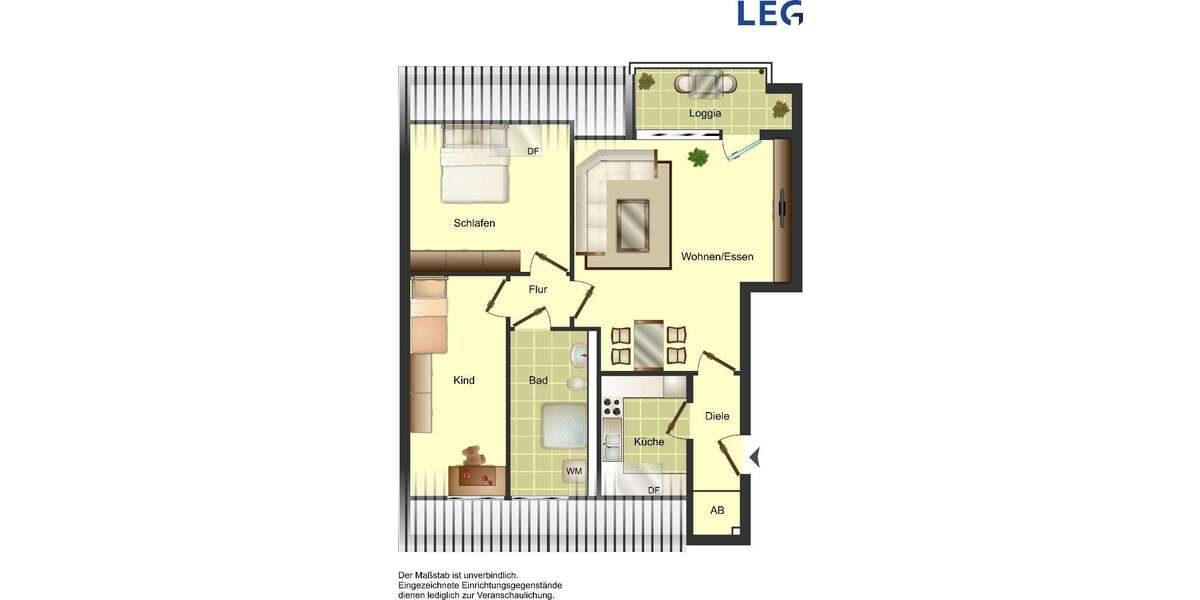 Etagenwohnung Düsseldorf Heerdt - 3 Zimmer, 77 m&sup2;, 1.079&euro; | Angebot:26098473