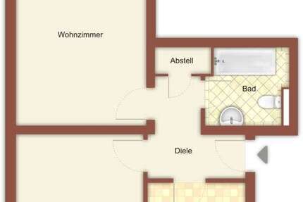 Wohnung Mönchengladbach Odenkirchen - 2 Zimmer, 55 m&sup2;, 479&euro; | Angebot:27020984