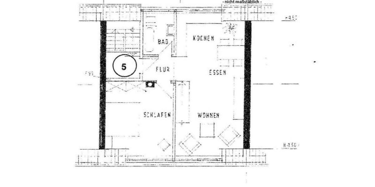 Etagenwohnung Krefeld Dießem - 2 Zimmer, 65 m&sup2;, 520&euro; | Angebot:25293142
