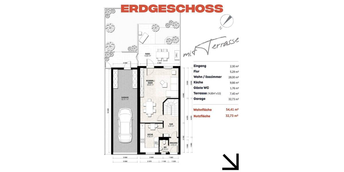 Reihenendhaus Wassenberg - 3 Zimmer, 93 m&sup2;, 259.000&euro; | Angebot:26929103