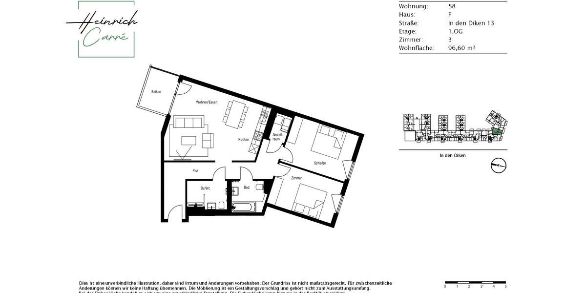Etagenwohnung Düsseldorf Stadtbezirk 6 - 3 Zimmer, 97 m&sup2;, 1.465&euro; | Angebot:24258137