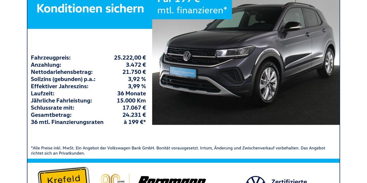 VW T-Cross 21.348 km 25.222 &euro; Krefeld 47803