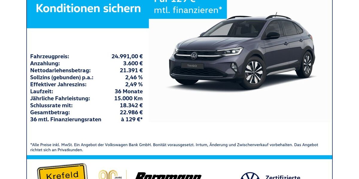VW Taigo 6.028 km 24.662 &euro; Krefeld 47803
