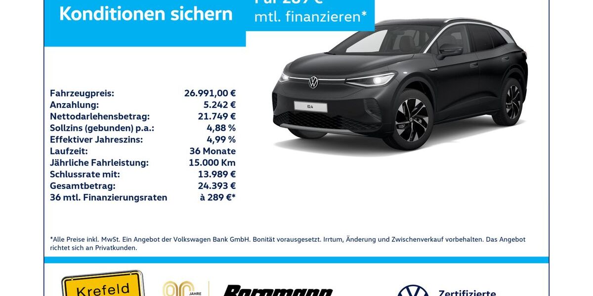 VW ID.4 67.018 km 26.991 &euro; Krefeld 47803