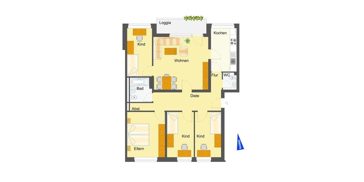 Etagenwohnung Wegberg - 4 Zimmer, 102 m&sup2;, 829&euro; | Angebot:25963935