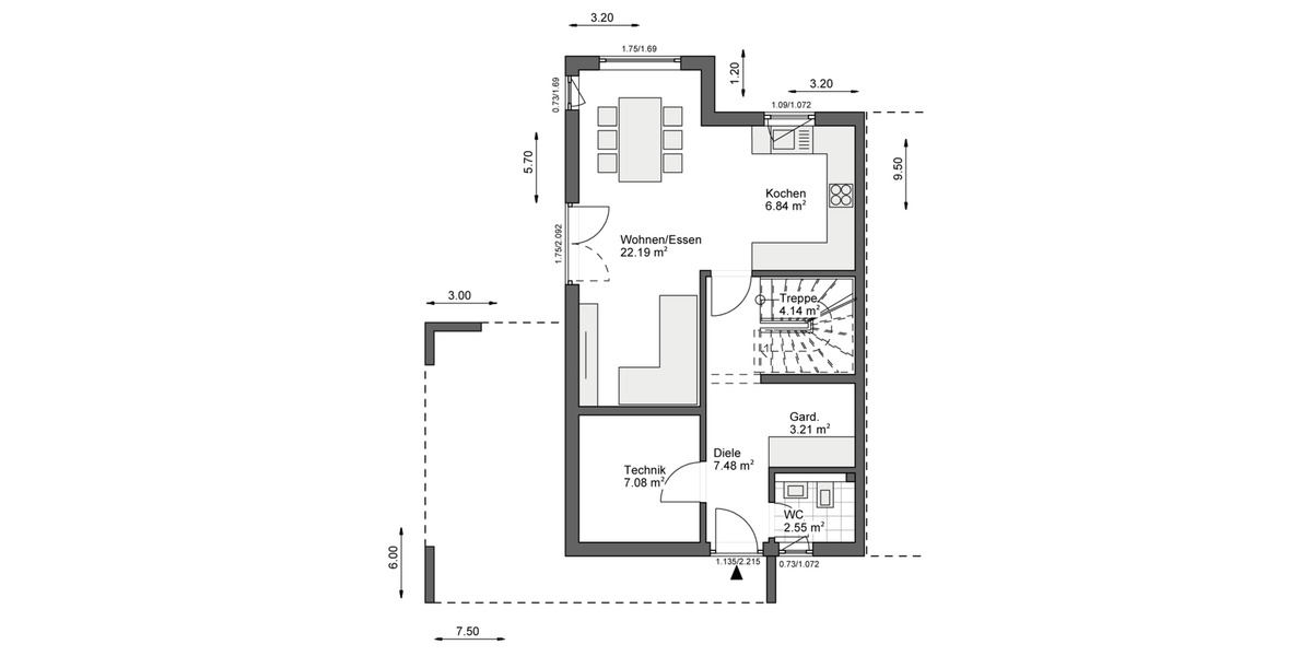 Doppelhaushälfte Jüchen - 3 Zimmer, 100 m&sup2;, 1.599&euro; | Angebot:23816724